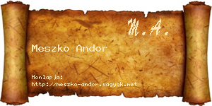 Meszko Andor névjegykártya